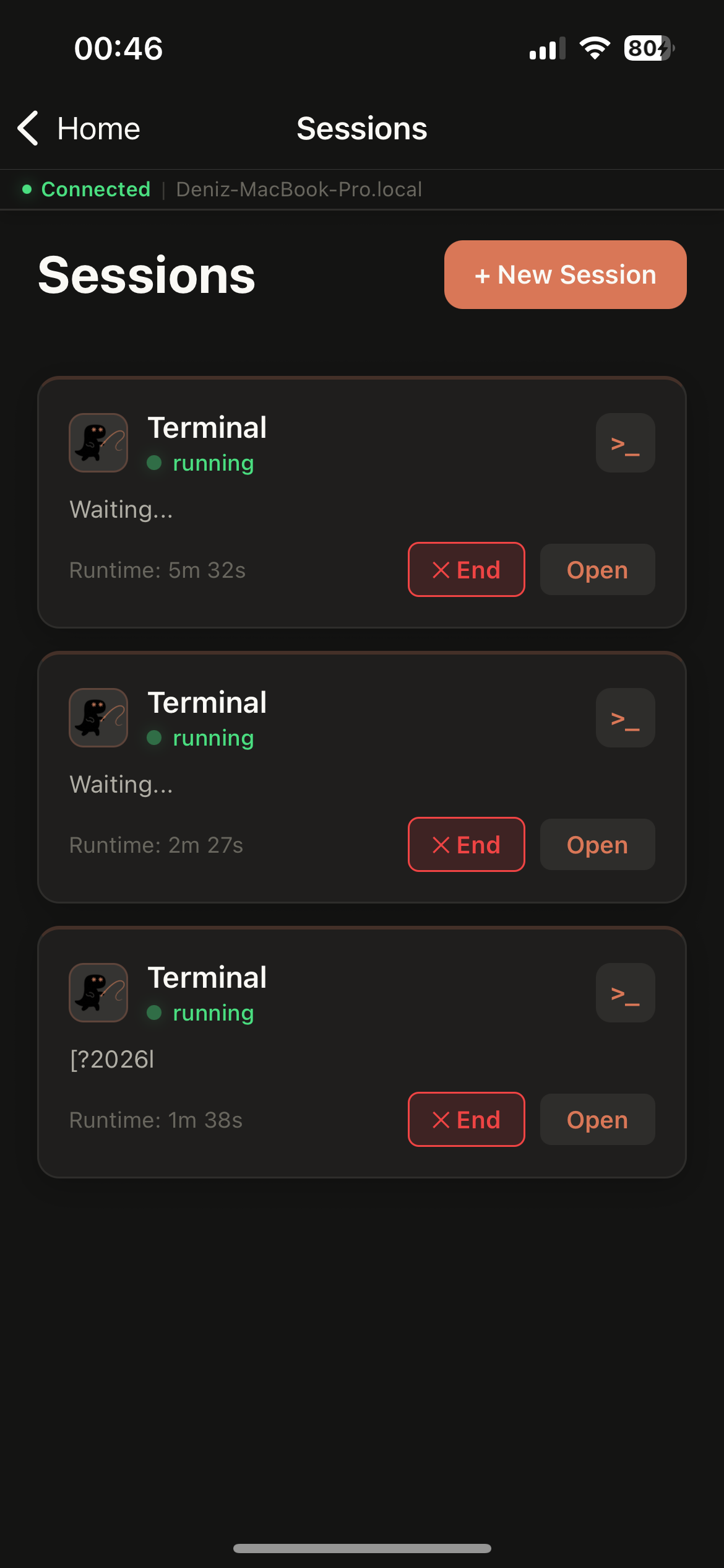 Claudaway multi-session view